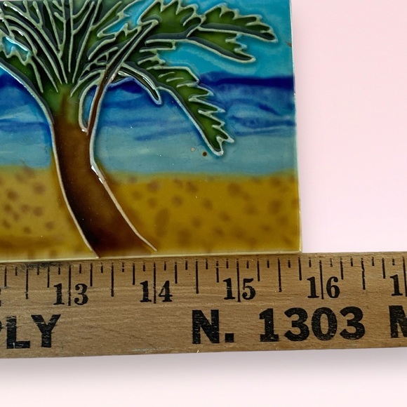 “Life is Good” Ceramic Tile Sign 15.75” Wall Hanging Beach Palm Trees - Picture 12 of 13